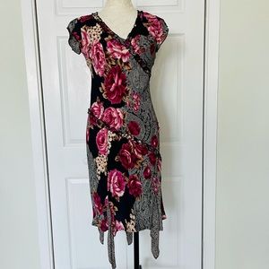CDC floral handkerchief hanging hem dress size 2P
